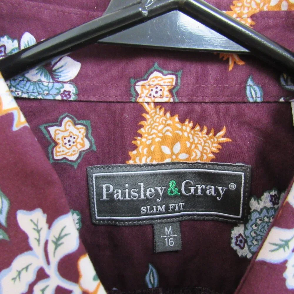 Paisley & Gray Multicolor Floral Pattern Long‎ Sleeve Button-Up Shirt Medium